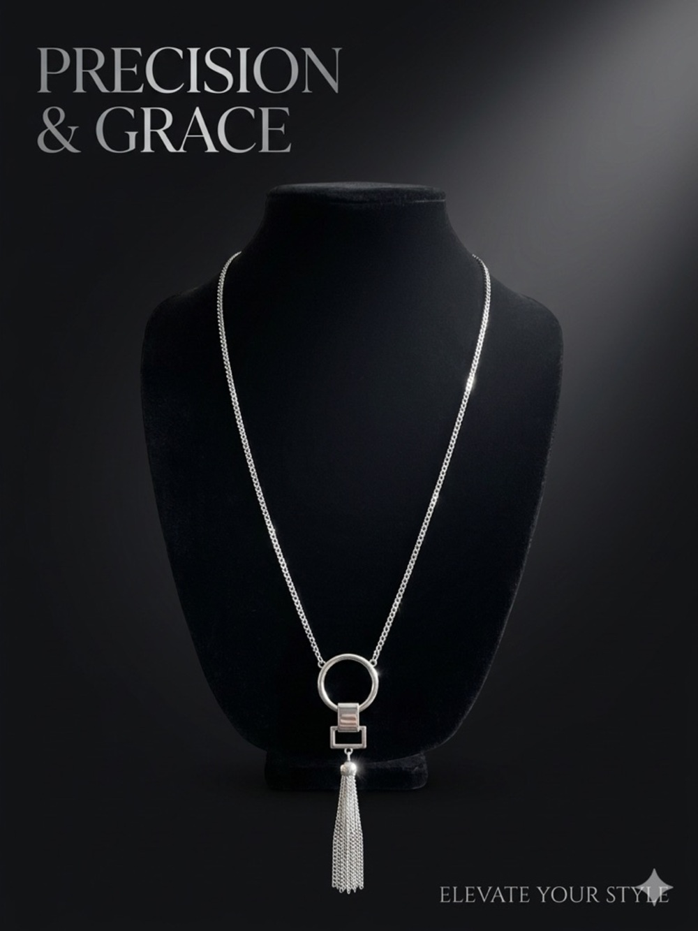 Chico's Silver Ring & Tassel Pendant Necklace
